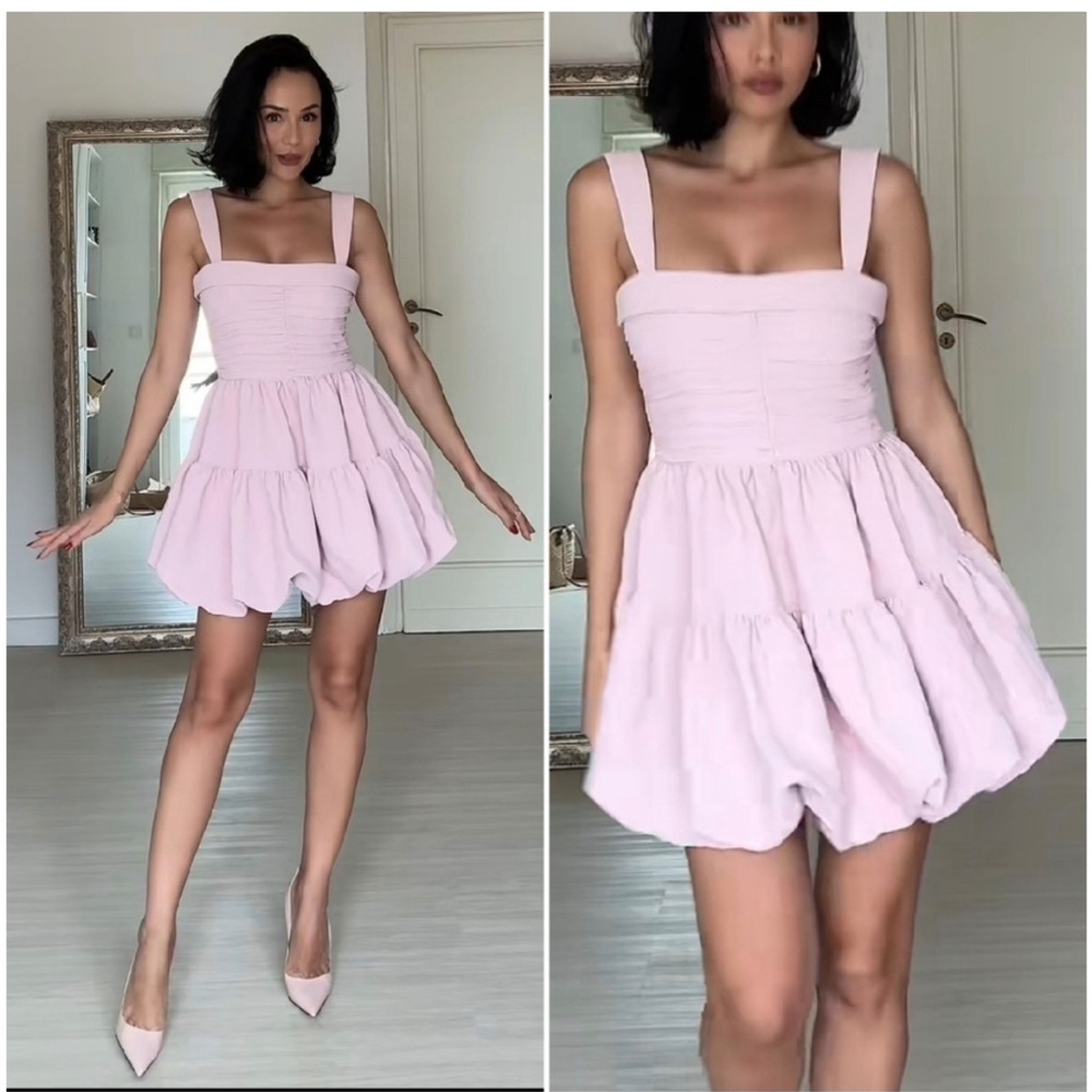 GORGEOUS ZARA NWT Draped Balloon Mini Dress - Picture 2 of 16